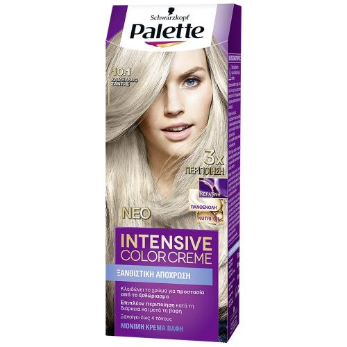Schwarzkopf Palette Intensive Hair Color Creme Kit Μόνιμη Κρέμα Βαφή Μαλλιών για Έντονο Χρώμα Μεγάλης Διάρκειας & Περιποίηση 1 Τεμάχιο - 10.1 Κατάξανθο Σαντρέ